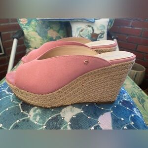 KATE SPADE PINK Thea Platform Wedge Sandals Shoes Espadrille 8.5 M